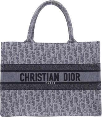 Dior Gray Denim Handbag Tote Bag (Pre-Owned)