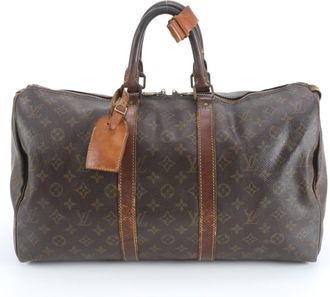 Louis Vuitton Brown Monogram Leather Boston Bag Tote Bag (Pre-Owned)