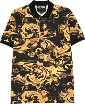 Versace Jeans Couture Polo con stampa barocca - Nero