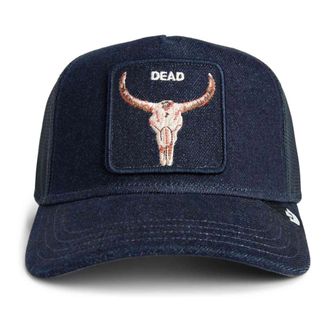Goorin Brothers Vaquera Mojada Calavera Denim Dead Trucker Cap - unisex - Petten - Blauw - ONE Size - Denim - Accessoires