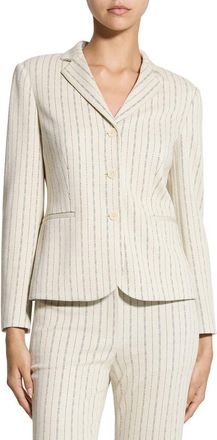 Theory Stripe Single Breasted Blazer in Oat Multi - E61 at Nordstrom, Size 12