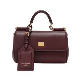 Dolce & Gabbana Handbags, female, Red, Size: ONE SIZE My Sicily Leather Flap Bag