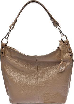Roberta M Beige Rundleer Tas