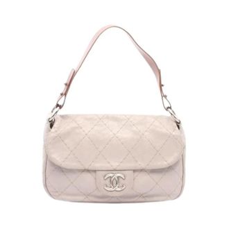 Chanel Pre-owned Ultra Stitch Leren Schoudertas - Dames - Pre-owned - Beige - Maat: ONE Size Leer