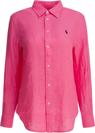 Polo Ralph Lauren Classic-Fit Linen Shirt Shirts Fucsia-Donna