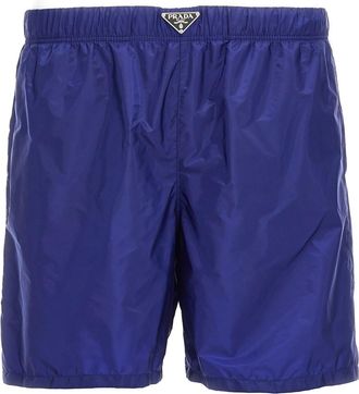 Prada Blue Logo Swim Short