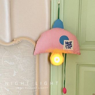 OEM L&aacute;mpara Noche Recargable Rosa Rayas Beb&eacute;, 3 Modos + Material Algod&oacute;n, Decorativa Manija Puerta / Noche Cuna / Iluminaci&oacute;n Dormitorio Infantil