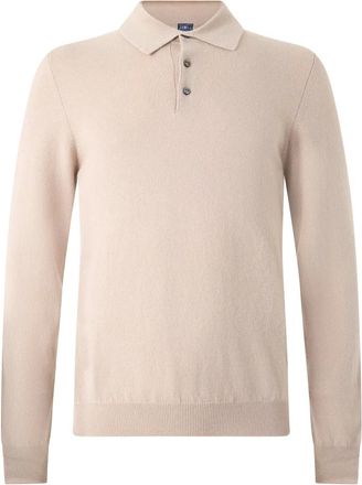 Fedeli Maglia Polo in Cashmere - - Knitwear - Uomo - Beige - M
