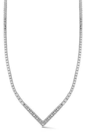 Glaze Jewelry Cubic Zirconia V Tennis Necklace in Silver at Nordstrom Rack