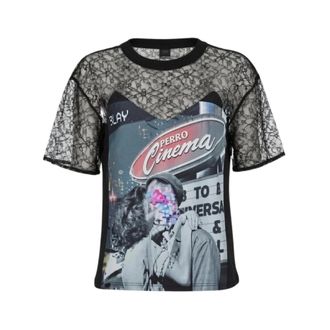 Pinko Mujer, Camisetas, Negro, Talla: S