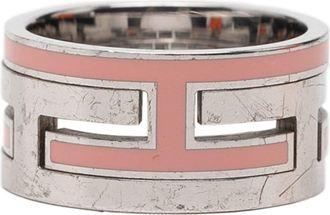 Herm&egrave;s Pink Silver 925 Band Ring (Pre-Owned)