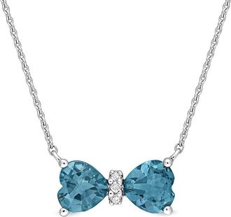Rina Limor 10K 0.97 ct. tw. Diamond & London Blue Topaz Necklace