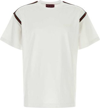 Gucci logo-embroidered cotton T-shirt - White