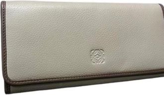 Loewe Beige Leather Long Wallet (Bi-Fold) (Pre-Owned)