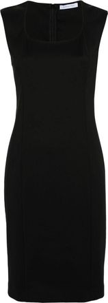 Patrizia Pepe Fly-motif midi dress - women - Polyamide/Cotton/Elastane - 38 - Black