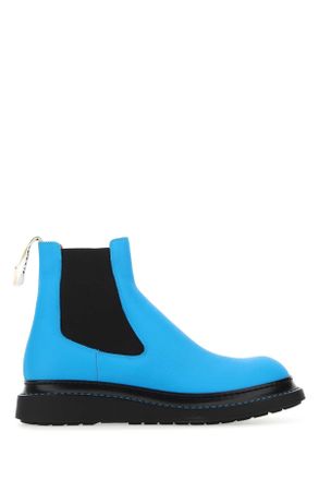 Loewe Fluo Light Blue Leather Ankle Boots