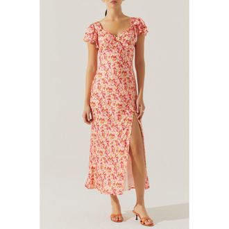 ASTR the Label Maisy Midi Dress in Pink Multi at Nordstrom Rack, Size X-Small