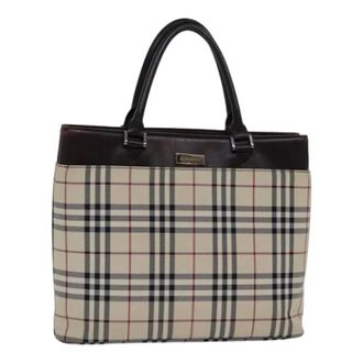 Burberry Pre-owned Tote Bags, female, Beige, Size: ONE SIZE Pre-owned Vintage Nylon Tote Bag
