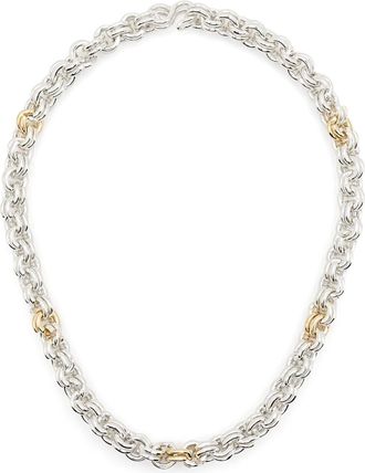 Ouie 14K Yellow Gold And Sterling Silver Keyring Necklace - Mens - 14kt Yellow Gold/Sterling Silver