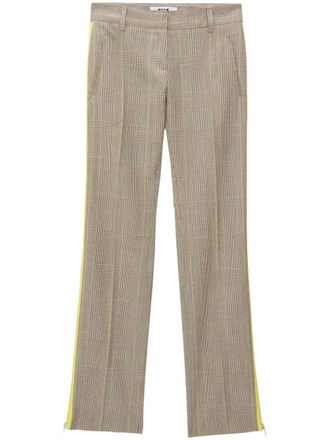 Msgm side-zip straight trousers - Neutrals