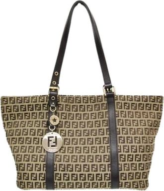 Fendi Pre-owned Tote Bags, female, Beige, Size: ONE SIZE Pre-owned Zucchino 8Bh215 Tote Bag