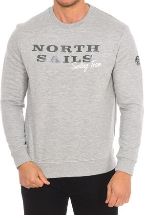 North Sails Mens Long-sleeved crew-neck sweatshirt 9022970 men - Grey Cotton - Size X-Large