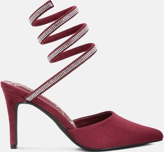 London Rag elvira rhinestone embellished strap up sandals