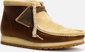 Clarks Mens Clarks Originals Wallabee RB Combi Leather Mens Beeswax Brown Boots - Size: 10