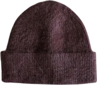 C.T. Plage Raccoon Wool Beanie - Dames - Hoeden - Bruin - ONE Size - Wol - Accessoires