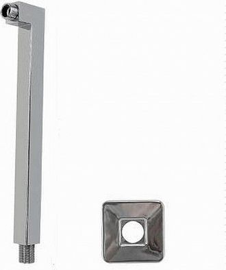 Trade Shop Trade Shop - Braccio Doccia In Ottone Cromato Quadrato Per Soffione Con Rosone 30 Cm 59492