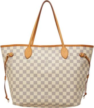 Louis Vuitton Damier Azur Ivory White Pvc Leather Shoulder Bag Tote Bag (Pre-Owned)
