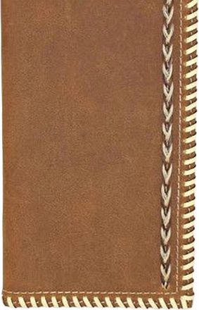 Justin Mens Leather Whipped Stitch Rodeo Wallet In Tan