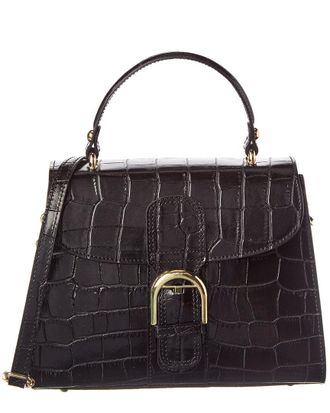 Persaman New York Niamh Croc-Embossed Leather Satchel