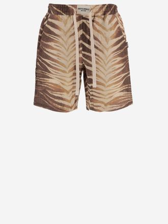 Just Cavalli bedrukte katoenen en linnen shorts