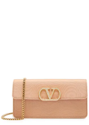 Valentino Garavani Vlogo Moir&eacute; Wallet-on-chain - Rose - One Size