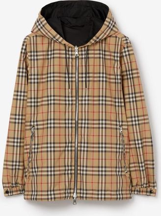 Burberry Reversible Check Hooded Jacket, Archive Beige