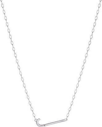 Alex and Ani Silver Elongated Initial Pendant Necklace in Silver - J at Nordstrom