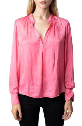 Zadig&Voltaire Tink Satin Blouse in Rubber at Nordstrom, Size Medium