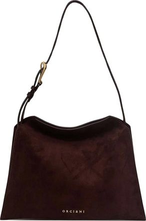 Orciani Trinity Small Suede Shoulder Bag - Bags - Mujer - Marr&oacute;n - ONE SIZE