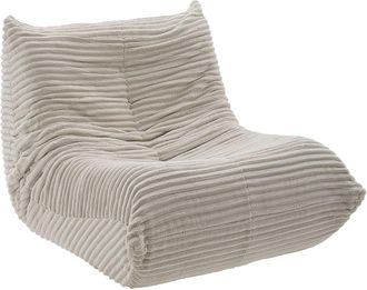 TecTake Sill&oacute;n relax, pana acolchado, beige, pana de terciopelo beige