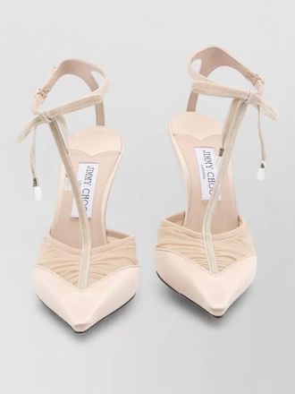 Jimmy Choo London afia mesh pumps t strap crystal beads