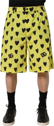 Dolce & Gabbana Bermuda Shorts - Heren - Korte Broeken - Geel - M - Katoen - Korte Broeken
