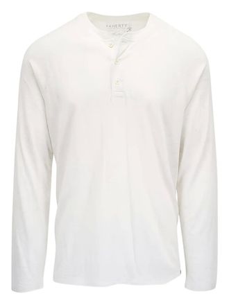 Faherty buttoned long-sleeve Henley T-shirt - Neutrals