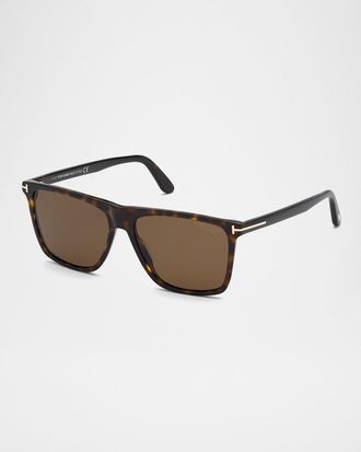 Tom Ford Men & apos;s Fletcher Polarized Square Acetate Sunglasses