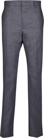 Valentino Garavani Heren, Broeken, Grijs, Maat: M Linnen