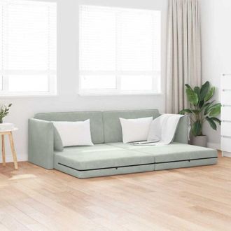 vidaXL Vidaxl - Sof&aacute; Cama Gris Claro 213 X 76 X 77 Cm Terciopelo