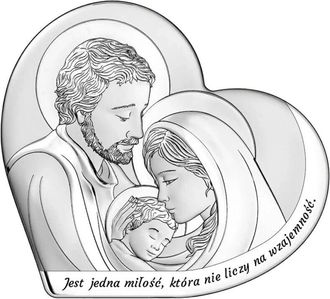 OEM Sagrada Familia En Plata - Tarjeta De Boda Con Grabado - Hay Un Solo Amor 6811s 10 X 9 Cm