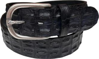 Paolo Vitale Cintura in coccodrillo fatta a mano - - Accessories - Uomo - Nero - 110 CM