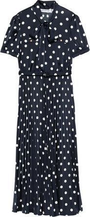Self Portrait Polka Dot Pleated Midi Dress