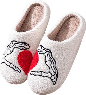Generic Slippers Women Couples Winter Fashion Cozy Clogs for Men and Women Comfortable Home Warm Design for Couples Cozy Slippers for Women(White, 3.5)